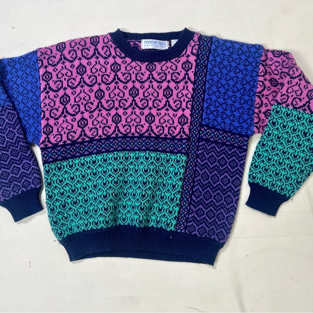 Vintage Express Colorful Knit Sweater